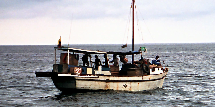 Fishing boat off Ecuador – archival photograph