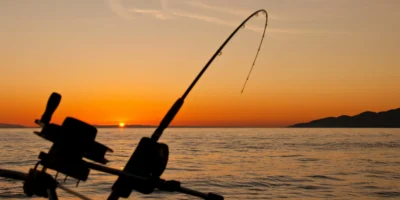 Fishing boat at sunset in Croatia