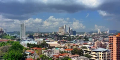 Coastal cityscape in Panama with high-rise buildings