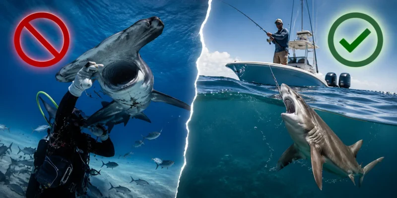 Shark feeding banned, shark fishing allowed